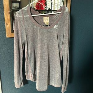 EUC CHASER Women’s Heather Caged Knotted Back Long Sleeve Top - Size Small M